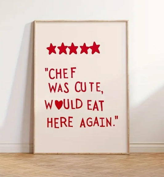 Chef Was Cute Red Print