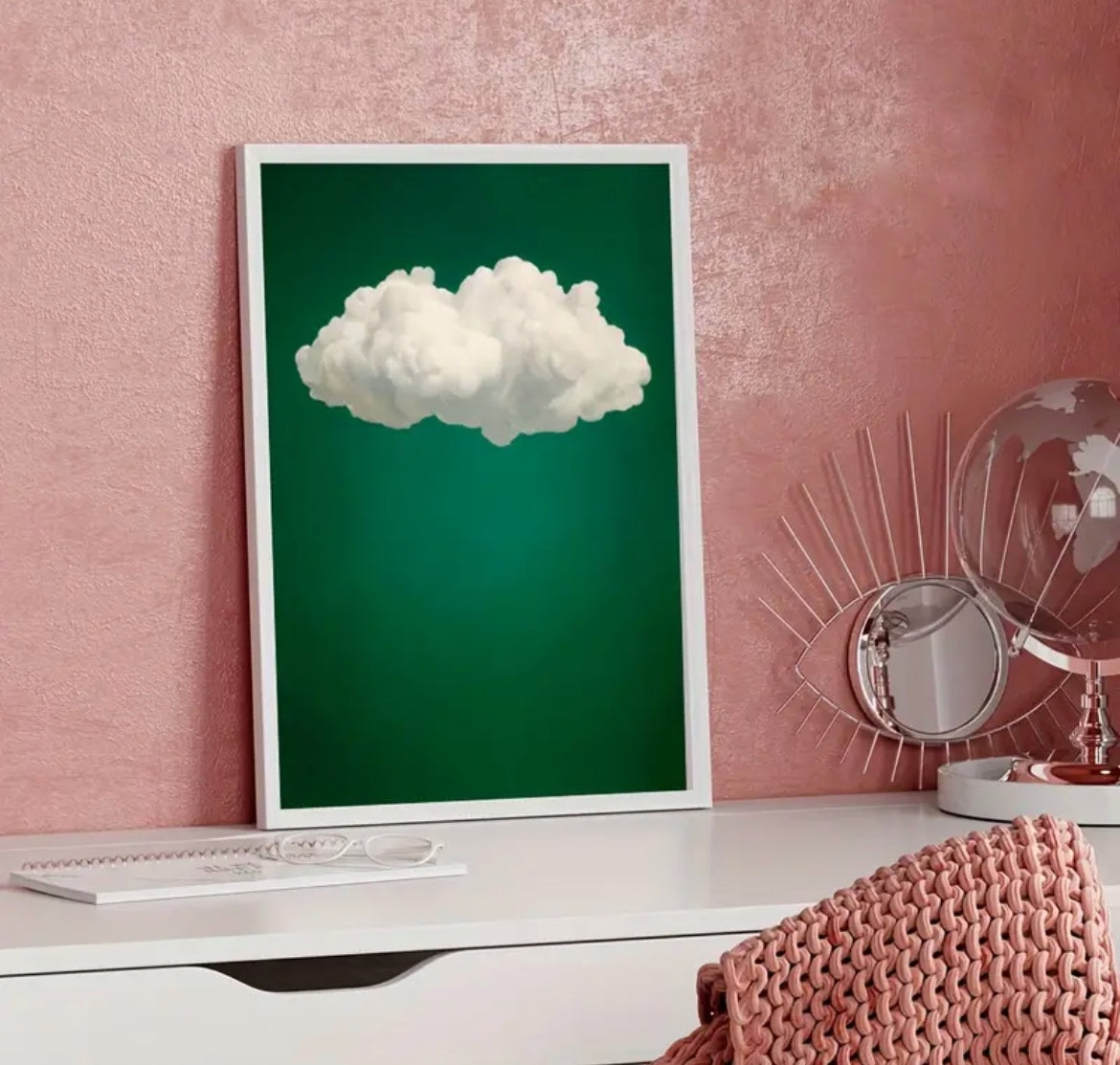 Cloud on Green Print