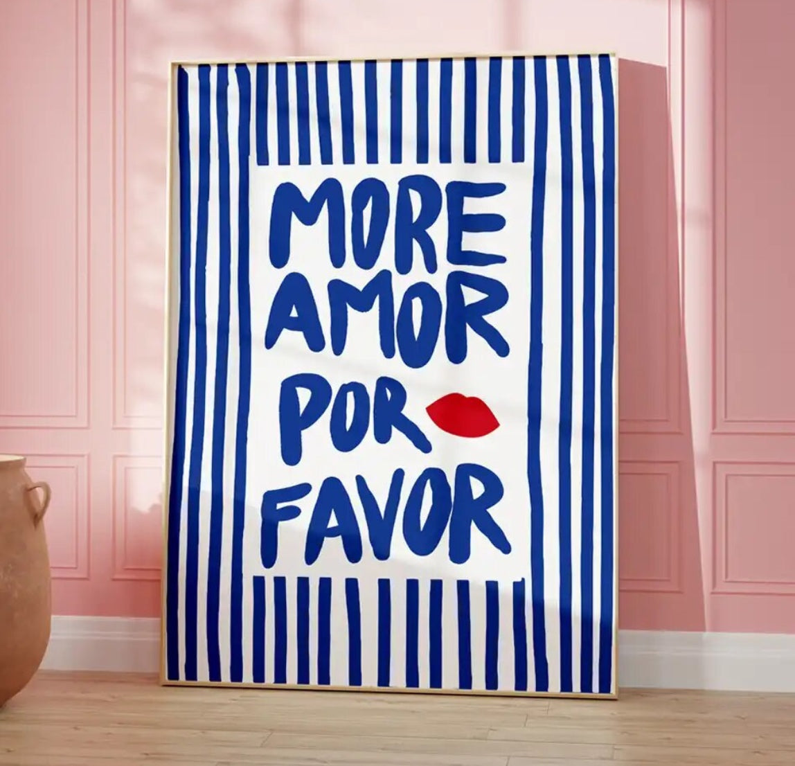 More Love (Blue Stripes) Print